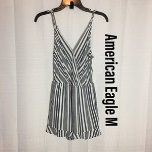 American Eagle striped romper M